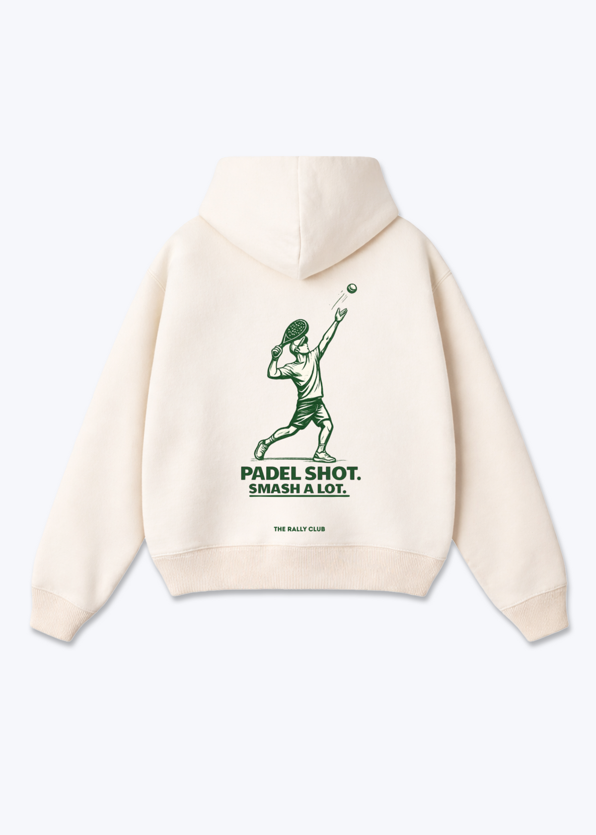 Padel Shot Oversized Hoodie - Beige Back (Designed)