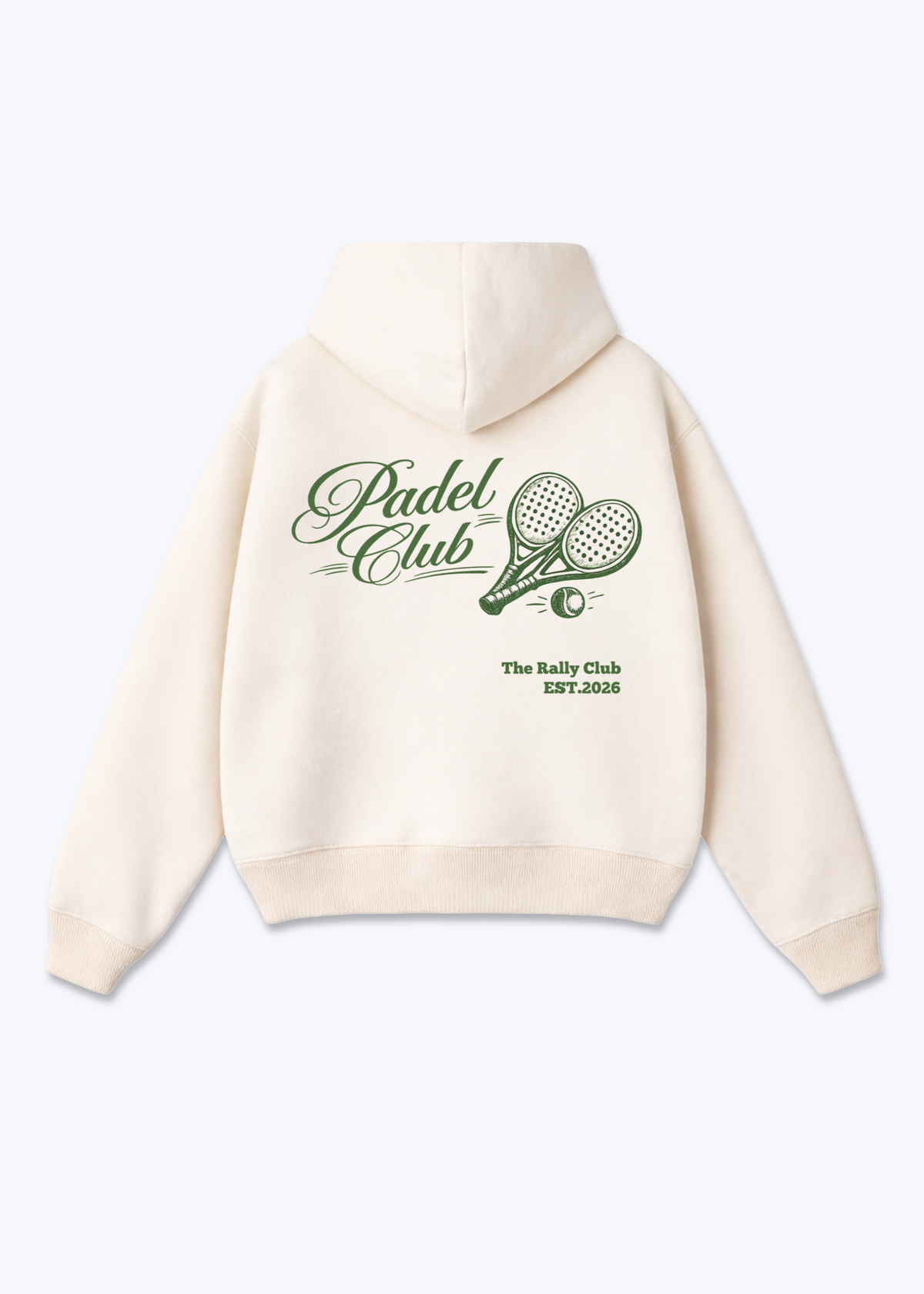 Padel Club Oversized Hoodie - Beige Back (Designed)