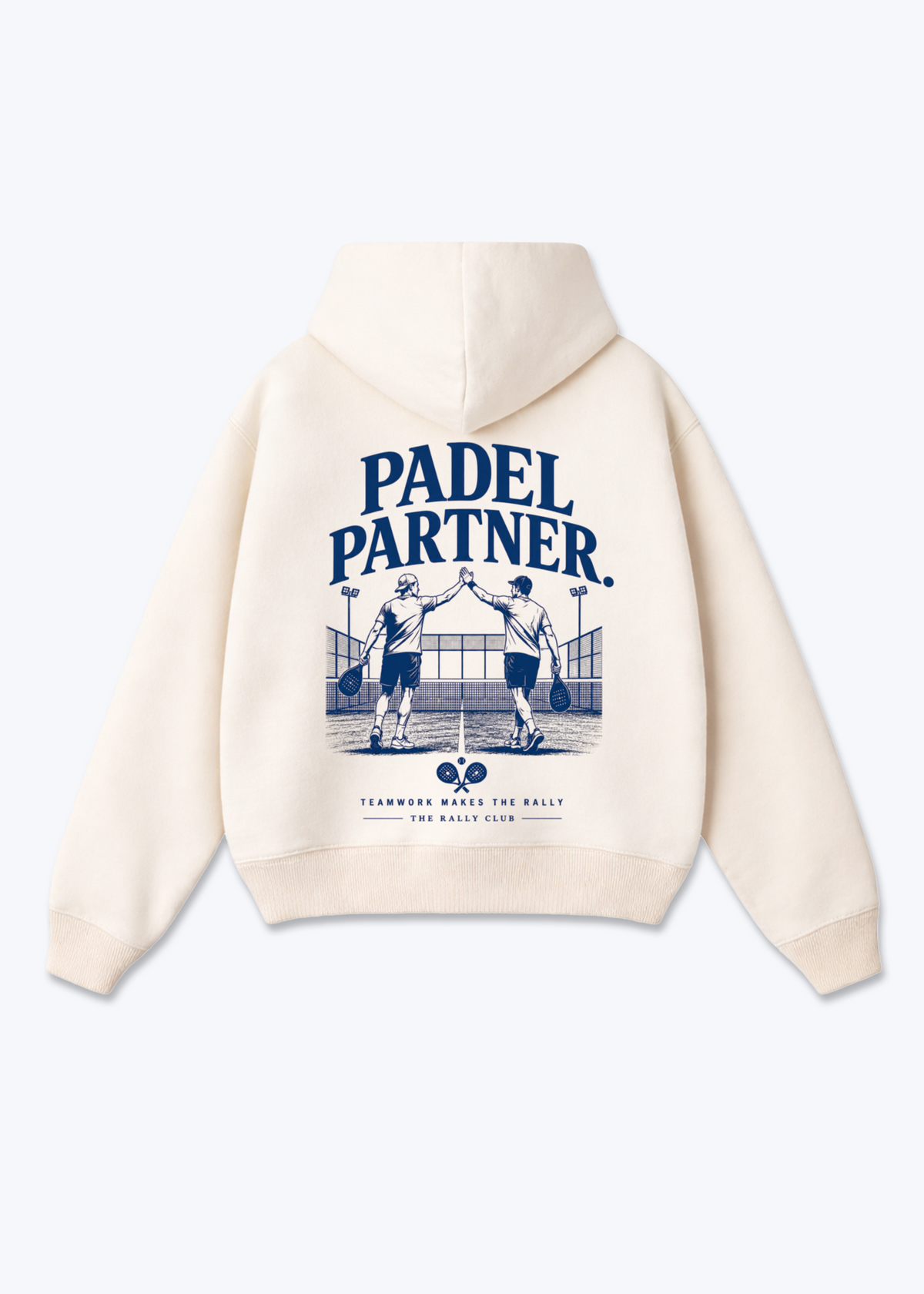 Padel Partner Oversized Hoodie - Beige Back (Designed)