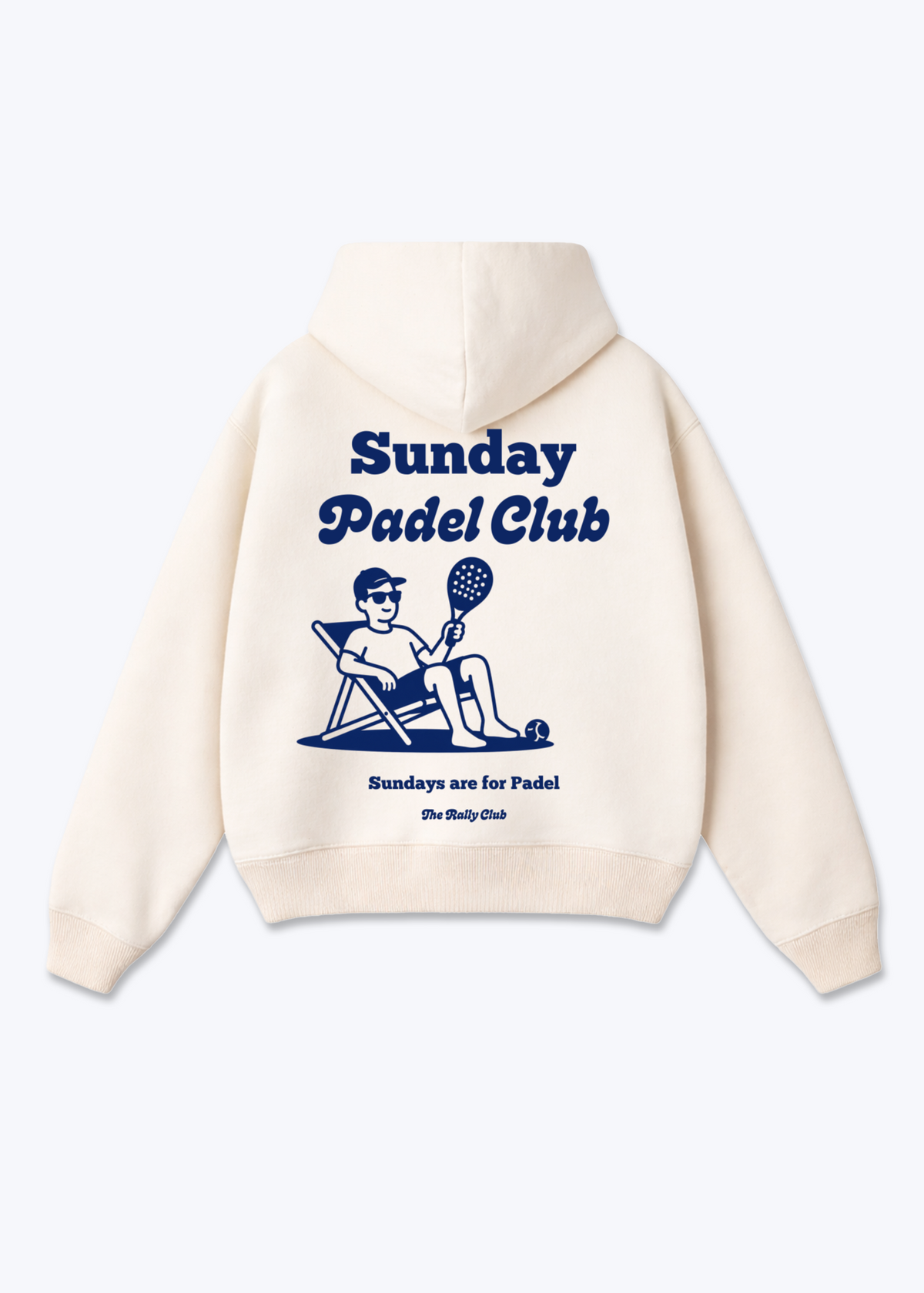 Sundays are for Padel Oversized Hoodie - Beige Back (Designed)