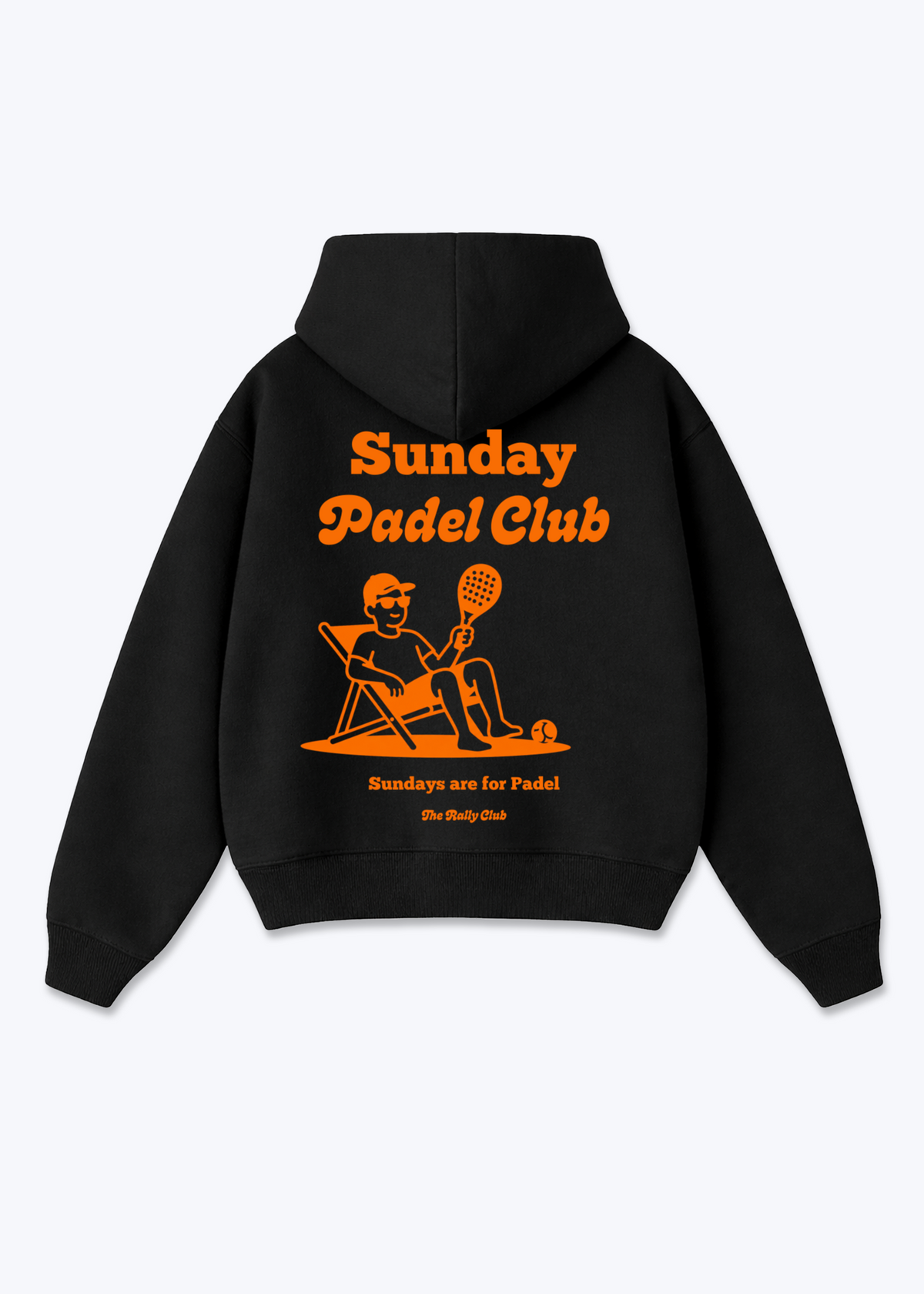 Sundays are for Padel Oversized Hoodie - Black Back (Designed)