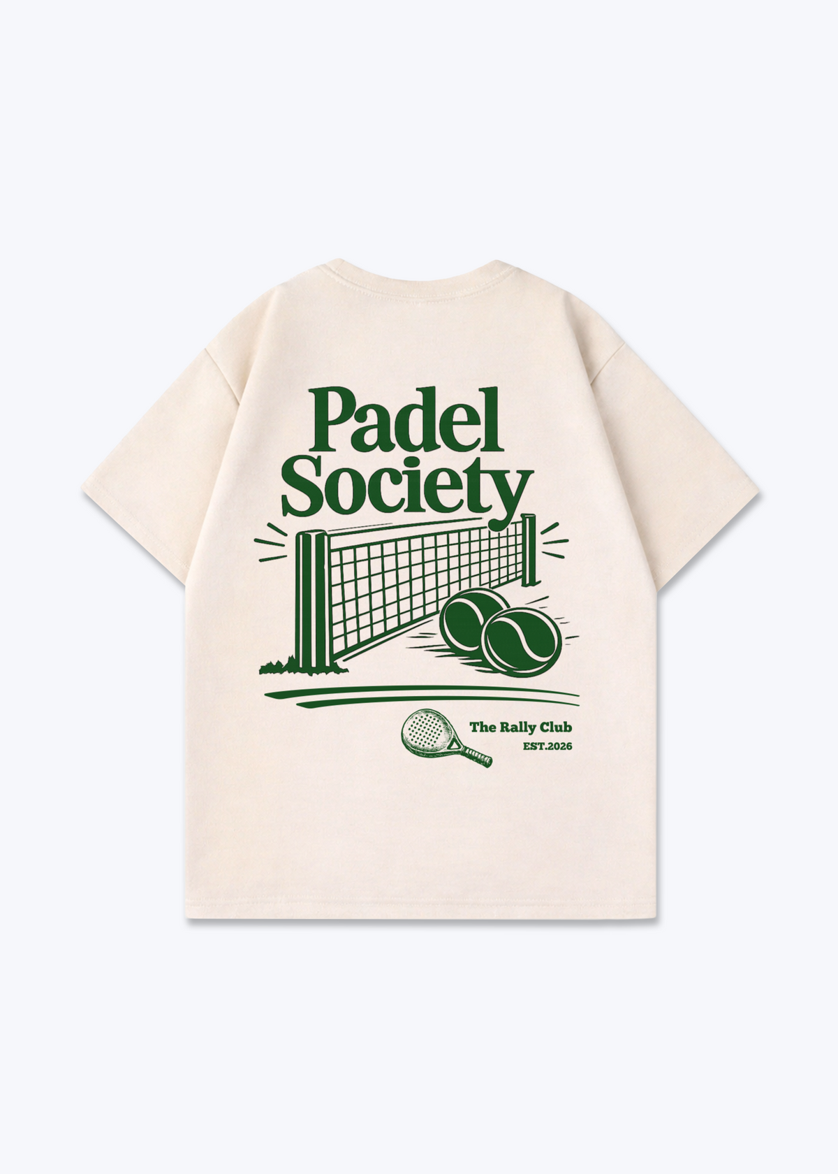 Padel Society Oversized Shirt - Beige Back (Designed)