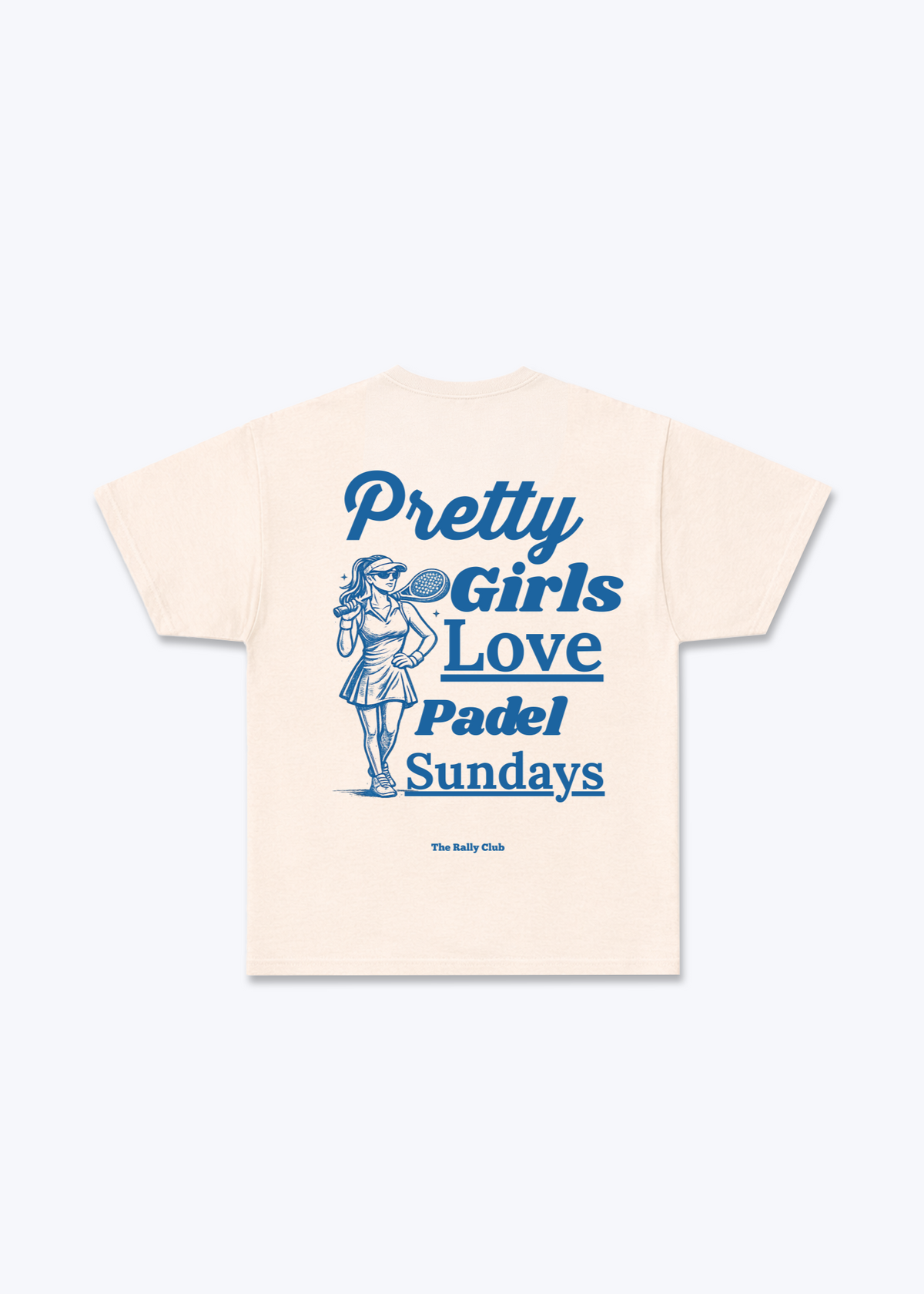 Pretty Girls Love Padel Regular Shirt - Beige Back (Designed)