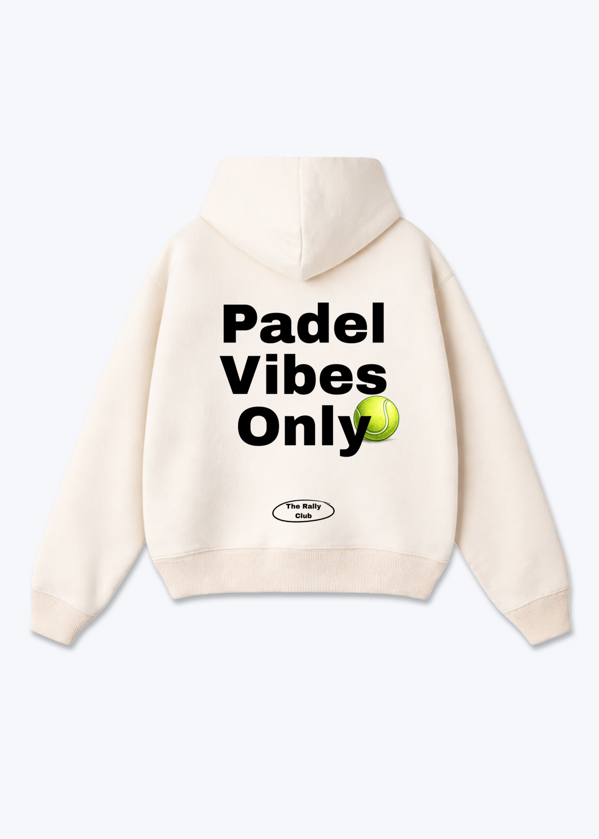 Padel Vibes Only Oversized Hoodie - Beige Back (Designed)