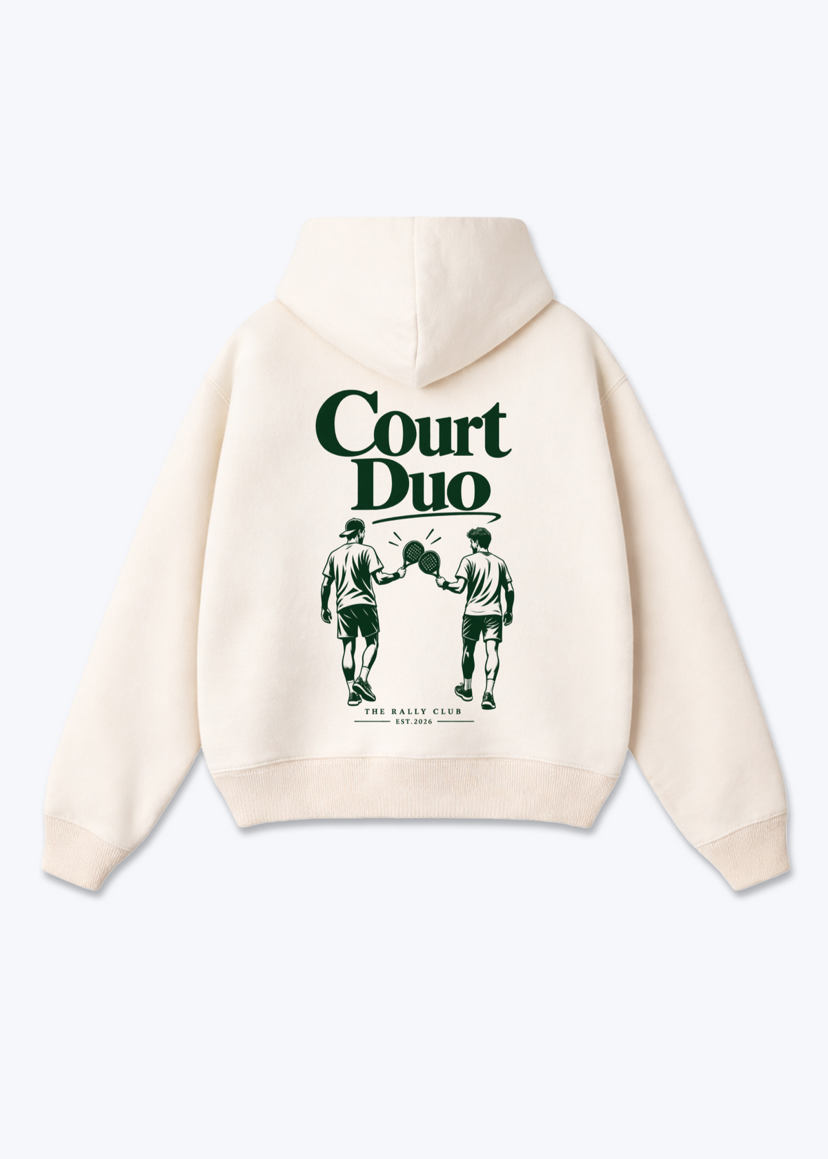 Court Duo Oversized Hoodie - Beige Back (Designed)