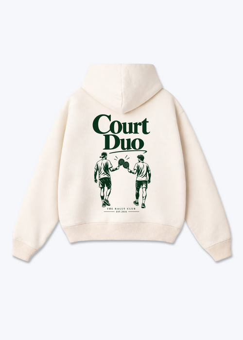 Court Duo Oversized Hoodie - Beige Back (Designed)