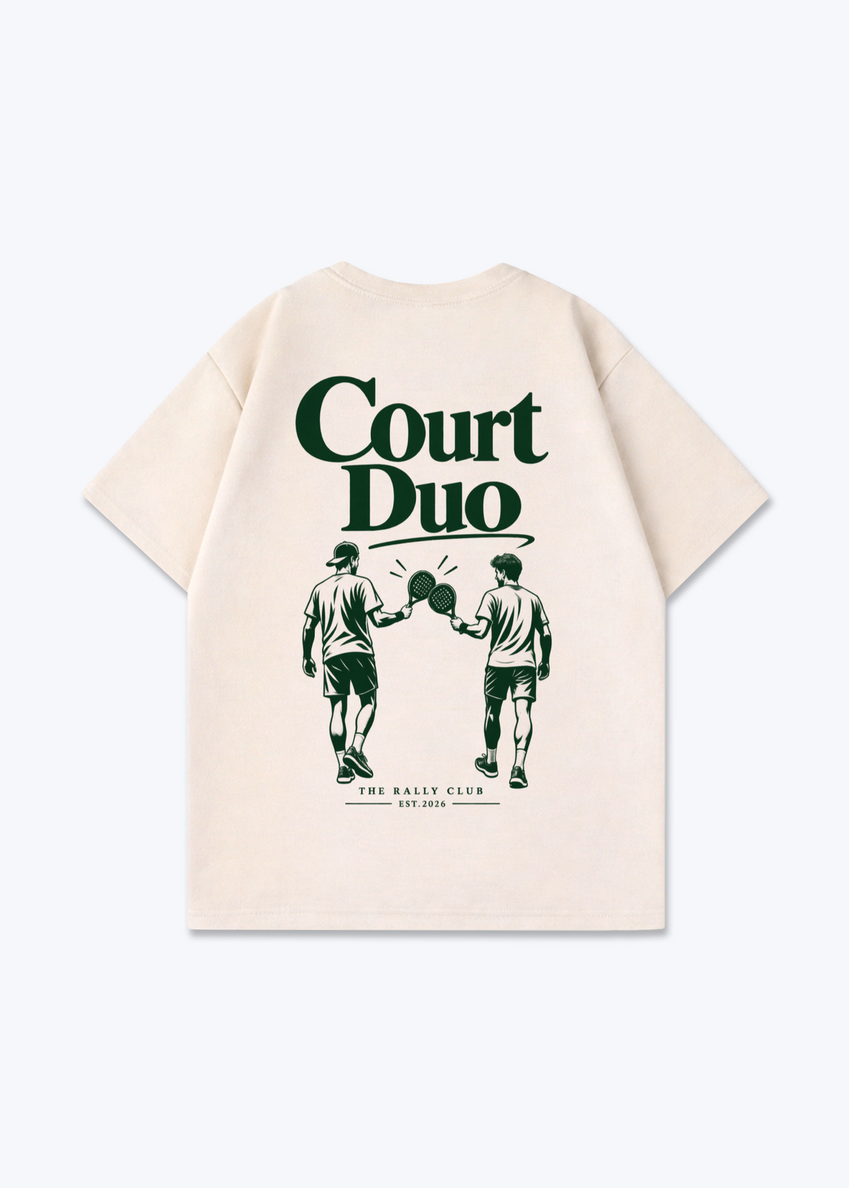 Court Duo Oversized Shirt - Beige Back (Designed)